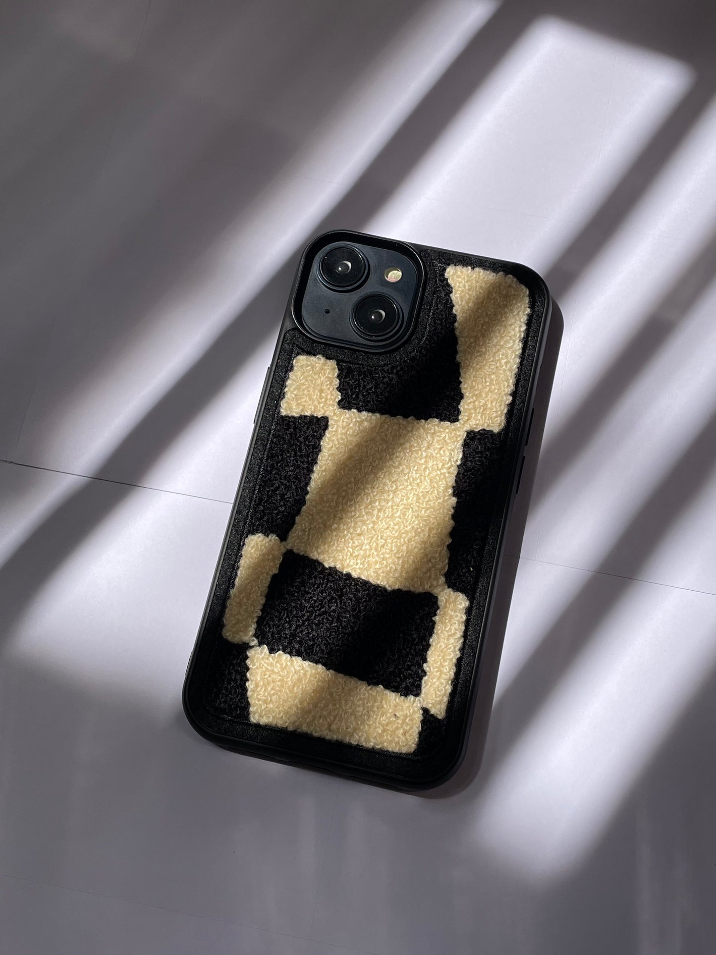 Checkered Embroidery iPhone Case