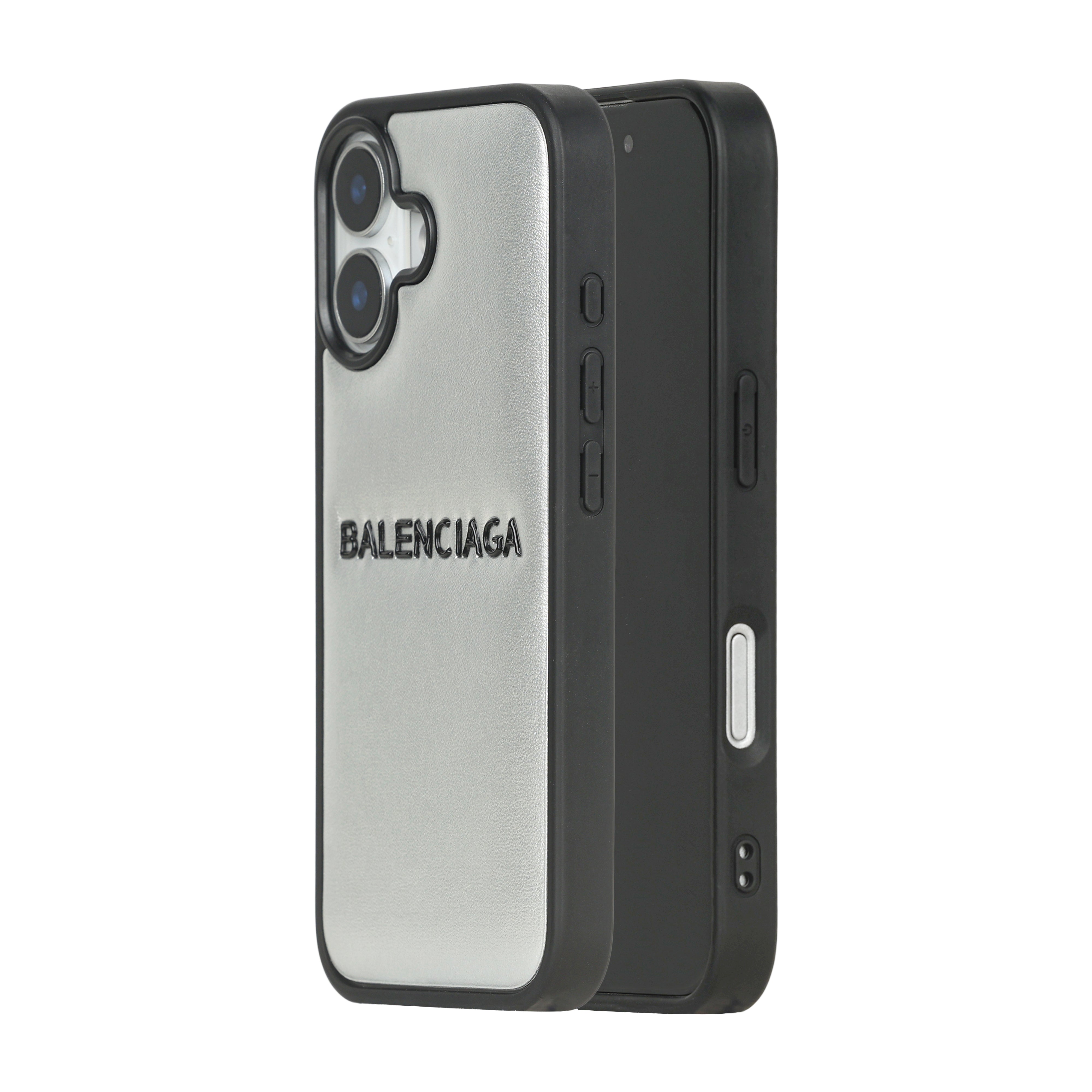 iPhone・スマホケース BALENCIAGA GREY LEATHER PHONE CASE Balenciaga logo-print Leather Phone Case | Grey | FARFETCH